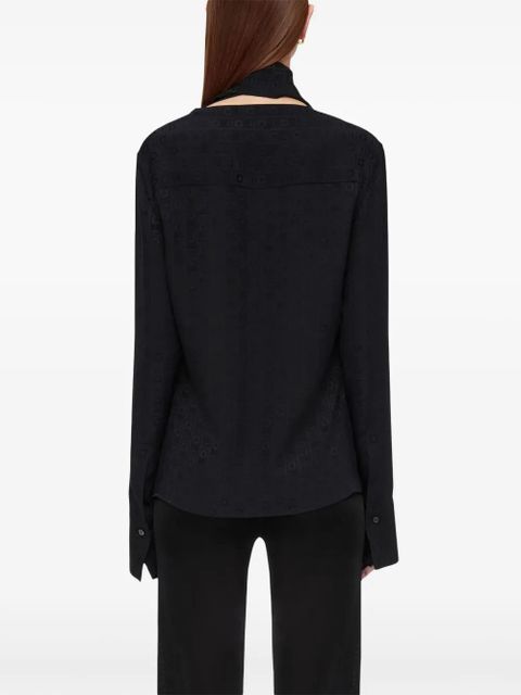 Ferragamo Gancini-jacquard silk blouse - Black