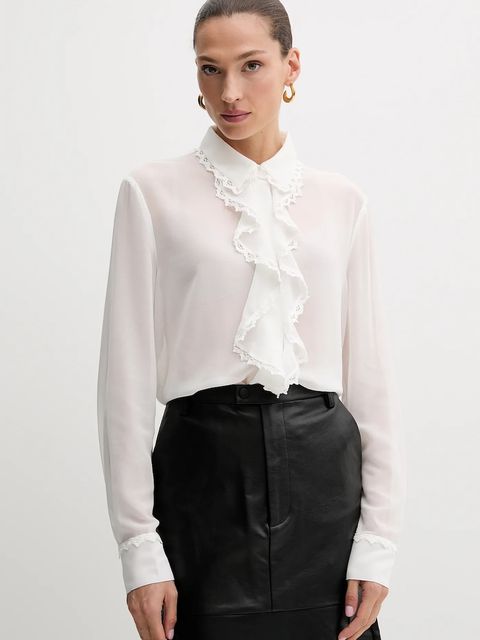 Bardot koszula damska kolor beżowy relaxed z kołnierzykiem klasycznym 59945TB - zdjęcie produktu nr 1