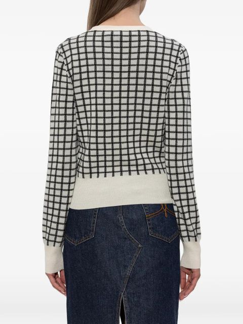 Marni checked V-neck cardigan - Neutrals
