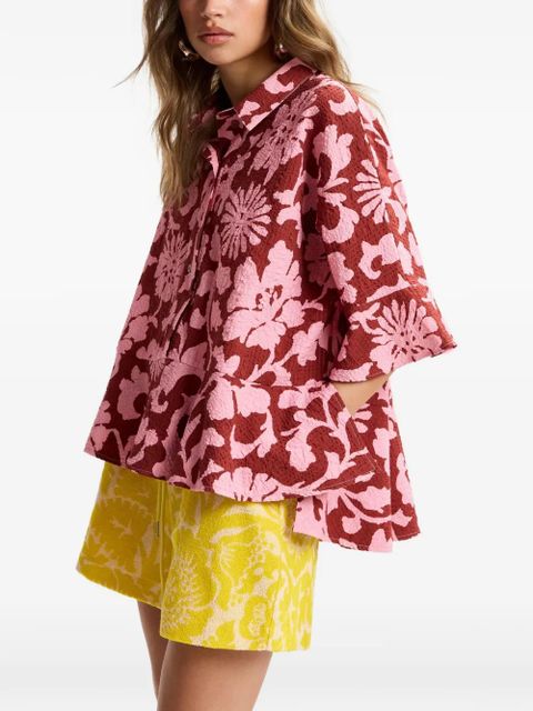 Essentiel Antwerp floral-print peplum-hem blouse - Brown