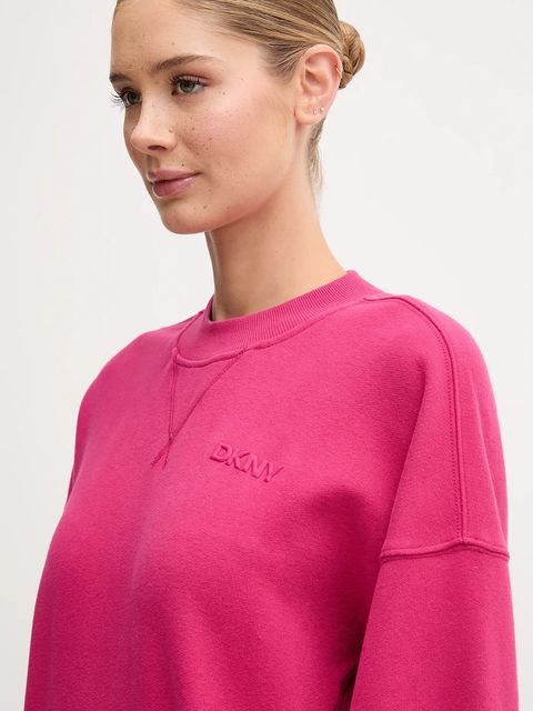 Dkny bluza bawełniana damska kolor różowy gładka DP5T1406