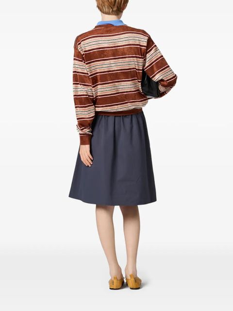 Miu Miu striped patch-pocket chenille sweater - Brown - zdjęcie produktu nr 2