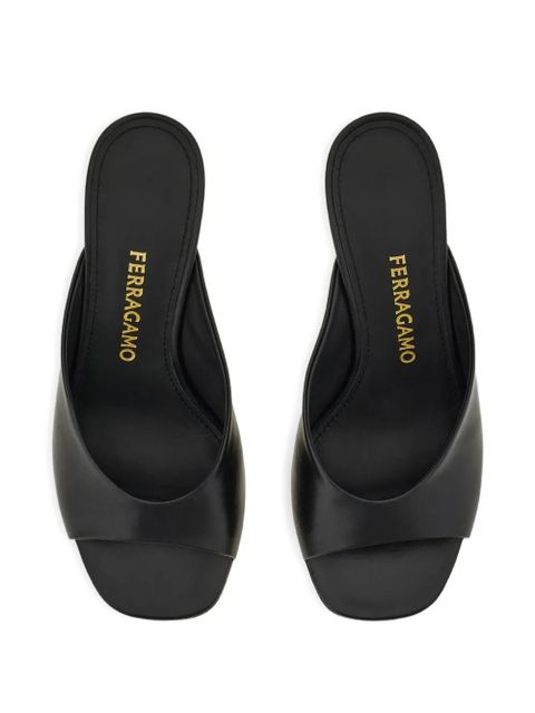 Ferragamo sculptural heel slides - Black