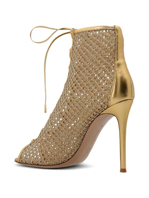 Gianvito Rossi lace-up peep-toe pumps - Gold