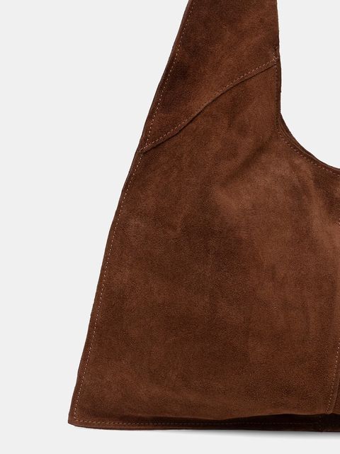 Answear.LAB torebka zamszowa kolor brązowy