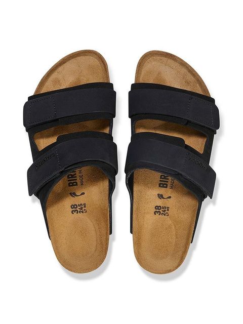 Birkenstock klapki zamszowe Uji damskie kolor czarny 1024832