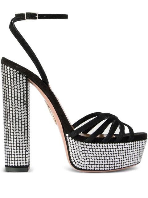 Aquazzura platform embellished sandals - Black - zdjęcie produktu nr 1
