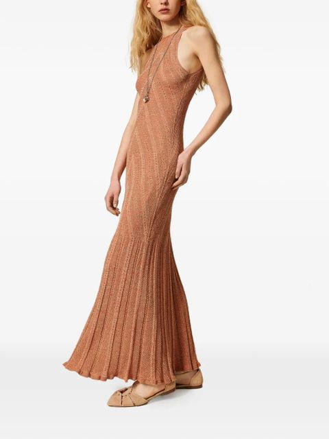 TWINSET lurex-detail maxi dress - Pink