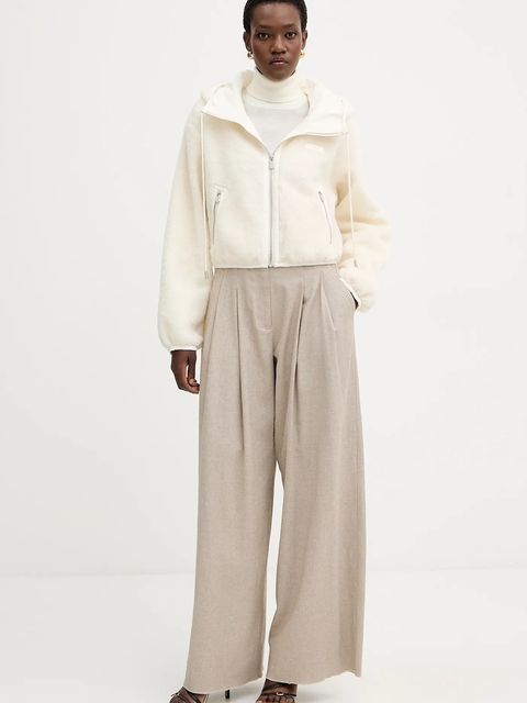 Pinko kurtka z dodatkiem wełny damska kolor beżowy przejściowa oversize 105975 A2YV