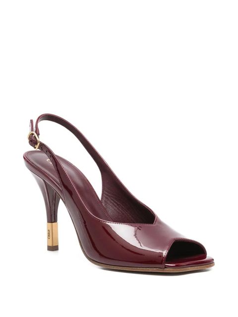 Chloé 100mm heel slingback sandals - Red - zdjęcie produktu nr 2