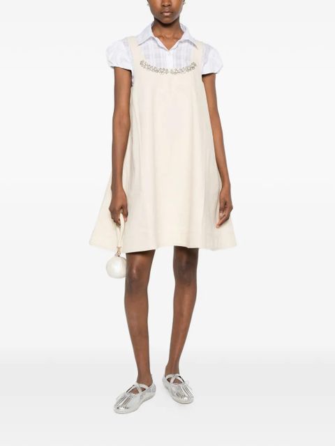 Simone Rocha embellished A-line mini dress - Neutrals - zdjęcie produktu nr 2