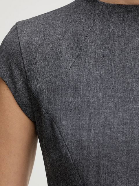 Bardot sukienka kolor szary mini rozkloszowana 59329DB3