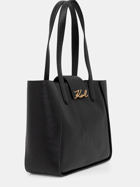 Karl Lagerfeld torebka skórzana K/SIGNATURE kolor czarny A3W30133