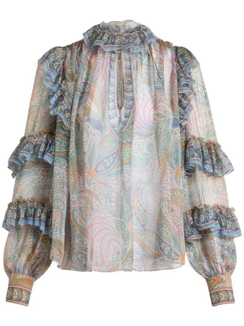 ETRO ruffled silk blouse - White - zdjęcie produktu nr 1