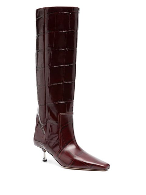Paris Texas 60mm crocodile-effect boots - Red - zdjęcie produktu nr 2