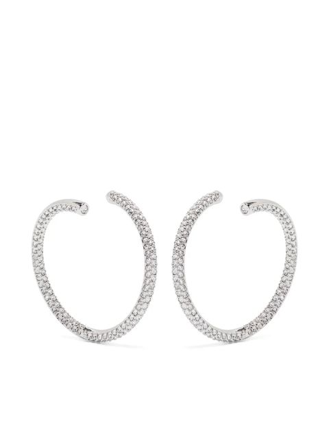 Swarovski Dextera sculpted hoop earrings - Silver - zdjęcie produktu nr 1