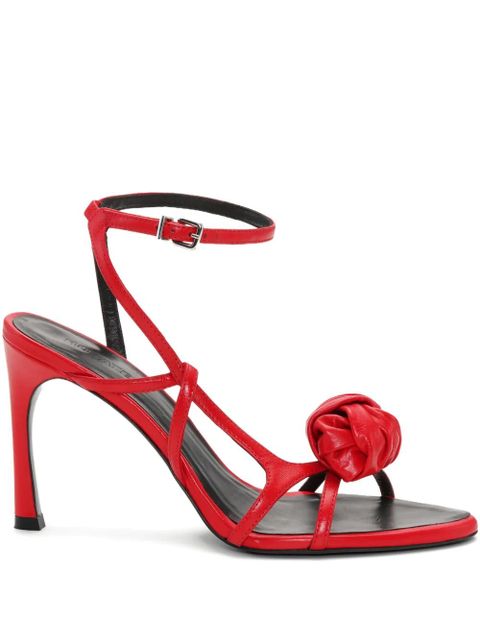 ROTATE BIRGER CHRISTENSEN knot-detail leather sandals - Red - zdjęcie produktu nr 1