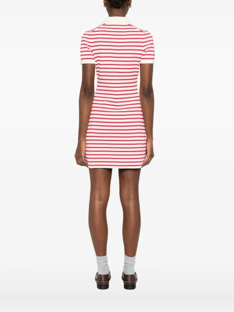 Maje striped button knit dress - Red