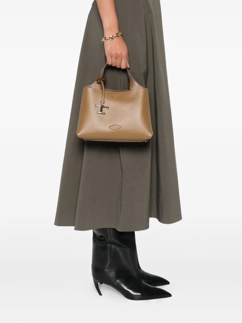 Tod's leather T-logo tote bag - Green - zdjęcie produktu nr 2