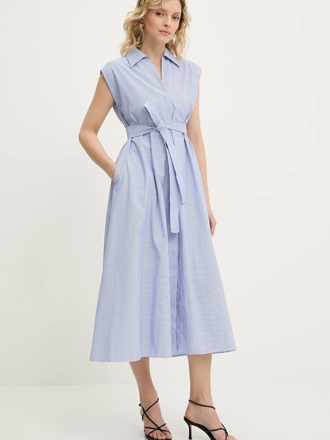 Answear.LAB sukienka kolor biały midi rozkloszowana - zdjęcie produktu nr 2