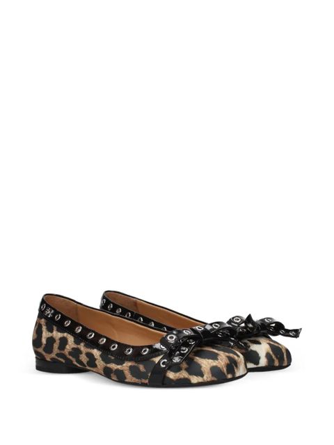 GANNI leopard-print ballet flats - Neutrals - zdjęcie produktu nr 2