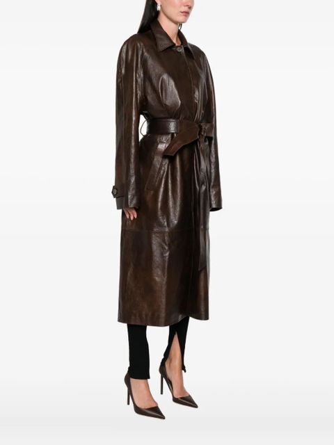 Magda Butrym belted leather coat - Brown - zdjęcie produktu nr 2
