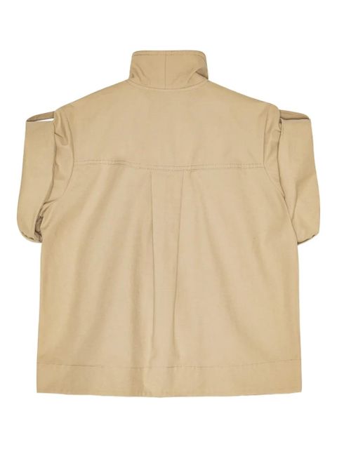 GANNI tie-fastening shirt - Neutrals