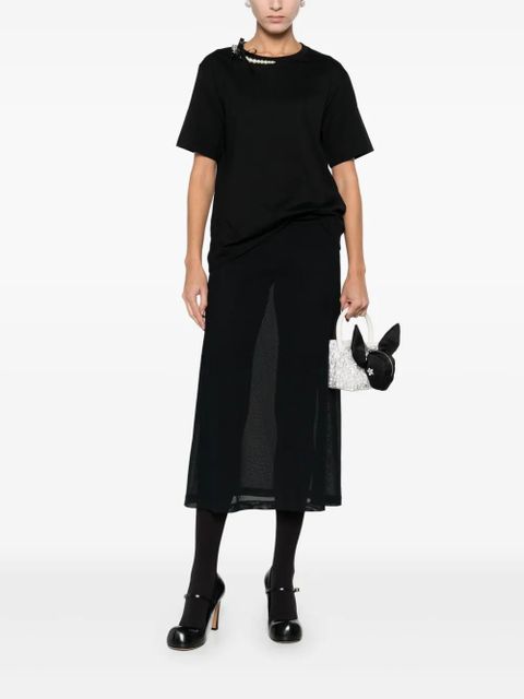 Simone Rocha chain pearl T-shirt - Black - zdjęcie produktu nr 2