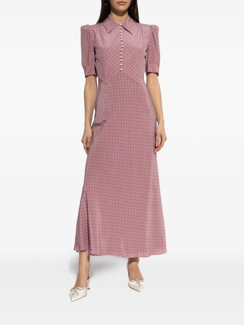 Alessandra Rich polka-dot button dress - Pink