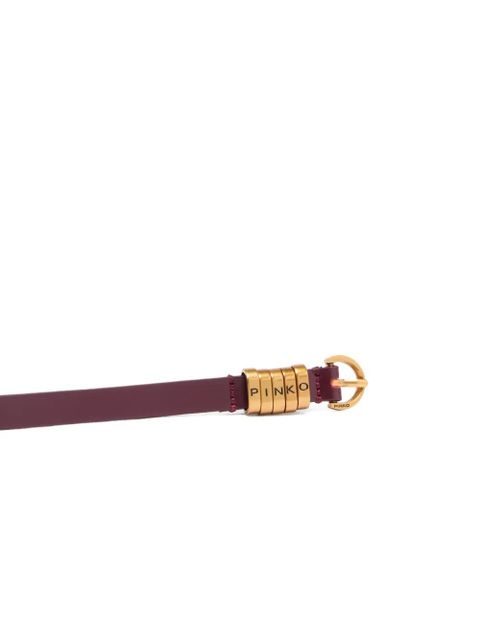 PINKO logo leather belt - Red