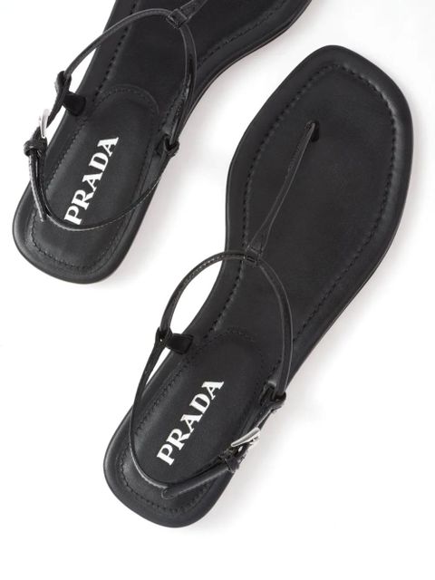 Prada thong-strap flat sandals - Black