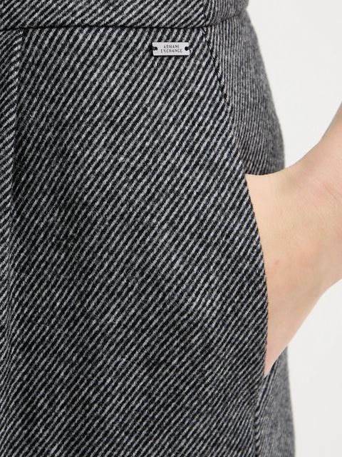 Armani Exchange spodnie z dodatkiem wełny damskie kolor szary proste high waist XW001263 AF16146