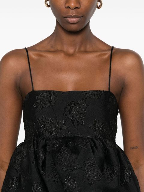 ROTATE BIRGER CHRISTENSEN cloqué-effect draped-detailing top - Black