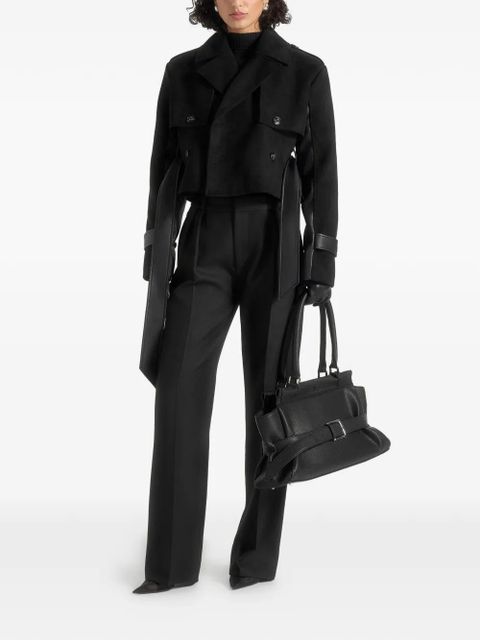 Manière De Voir Lelia suede-effect belted jacket - Black