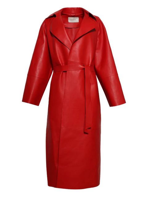 Magda Butrym belted leather coat - Red - zdjęcie produktu nr 1