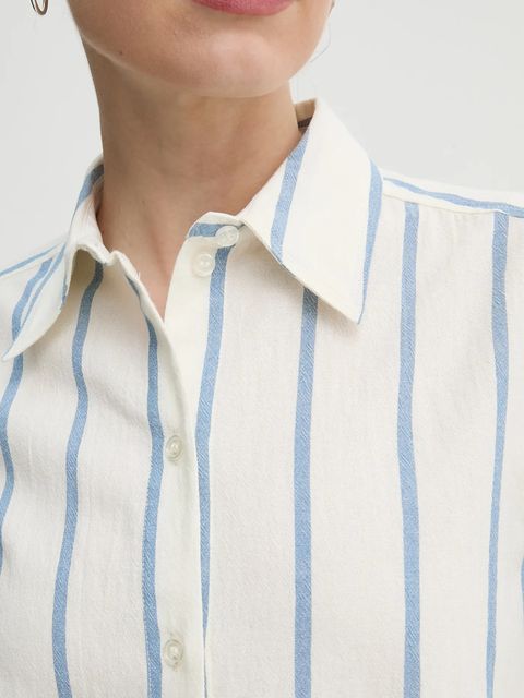 Day Birger et Mikkelsen koszula bawełniana Romy damska kolor beżowy relaxed z kołnierzykiem klasycznym DAY65243748