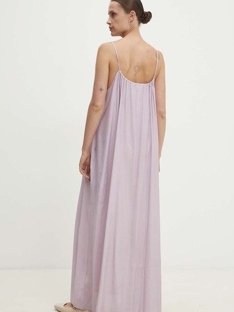 Answear.LAB sukienka kolor fioletowy maxi oversize