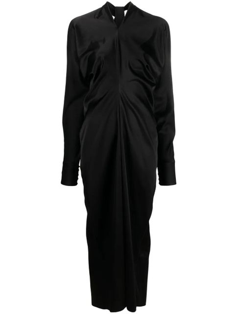 Lanvin satin draped midi dress - Black - zdjęcie produktu nr 1