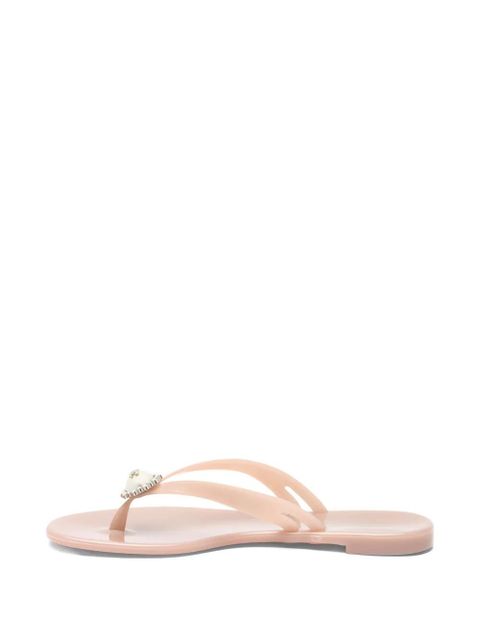 Casadei Jelly pearl embellishment slides - Neutrals