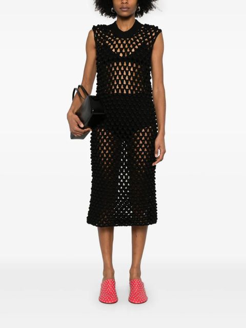 Jil Sander crochet midi dress - Black