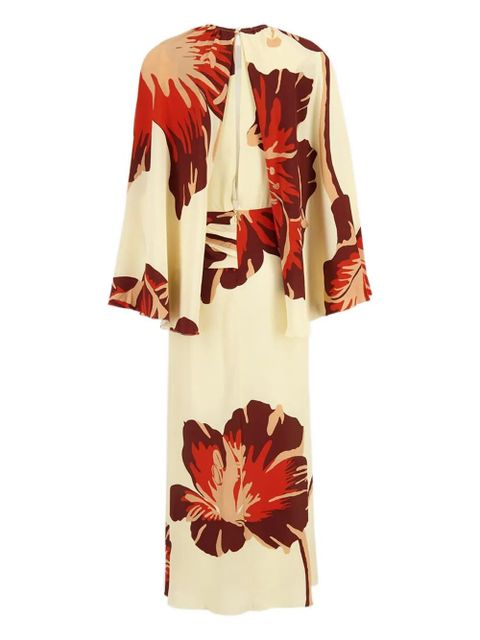 Johanna Ortiz Odyssey floral-print midi dress - Neutrals