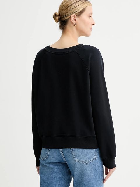 Marc O'Polo bluza bawełniana damska kolor czarny z aplikacją 508407354063