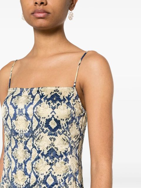 GANNI snake-print maxi dress - Neutrals