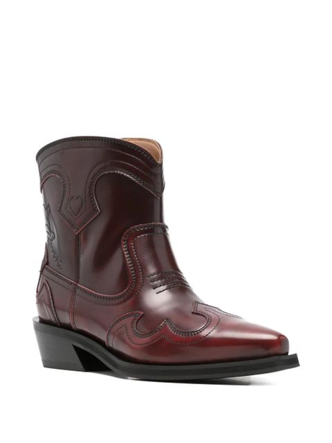 GANNI topstitched boots - Purple - zdjęcie produktu nr 2