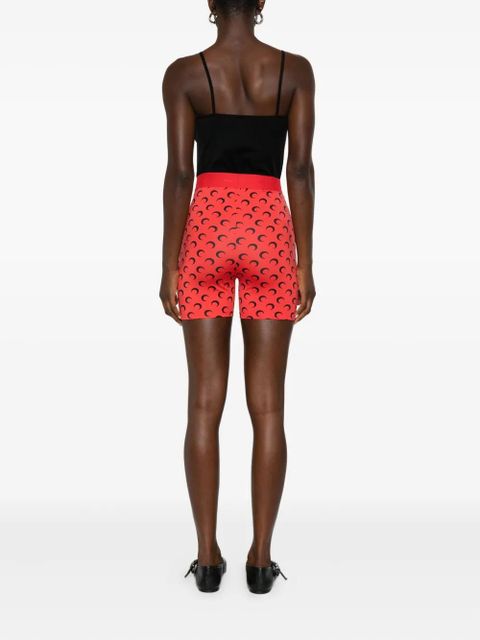 Marine Serre crescent moon-motif tights - Red