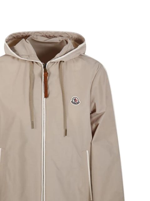 Moncler Sarracenia logo-patch hooded jacket - Neutrals