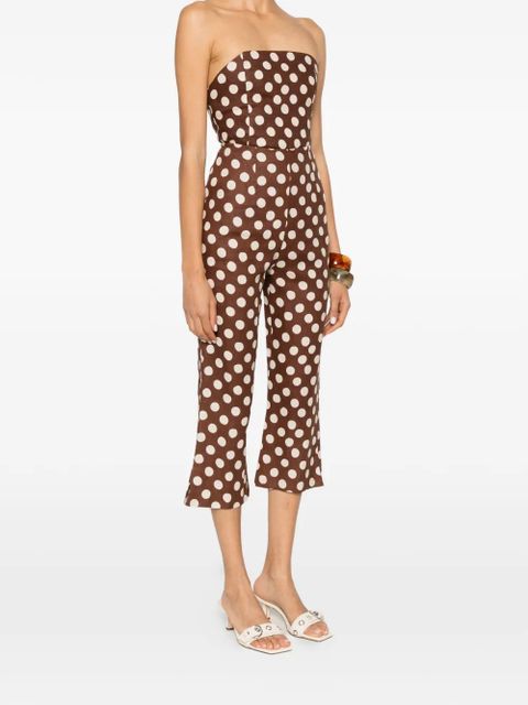 Faithfull the Brand Valeria polka-dot trousers - Brown