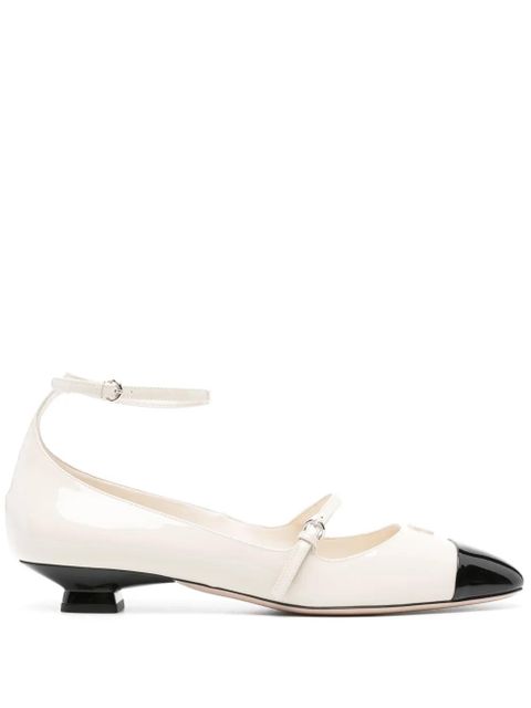Miu Miu 25mm patent-leather pumps - White - zdjęcie produktu nr 1