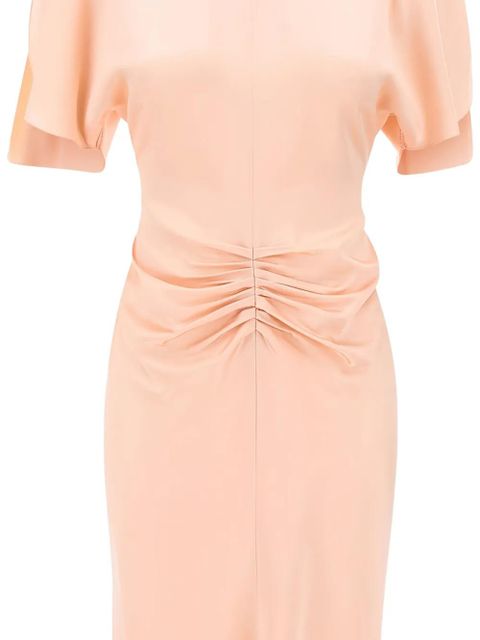 Victoria Beckham Isabella pleated crew-neck maxi dress - Pink
