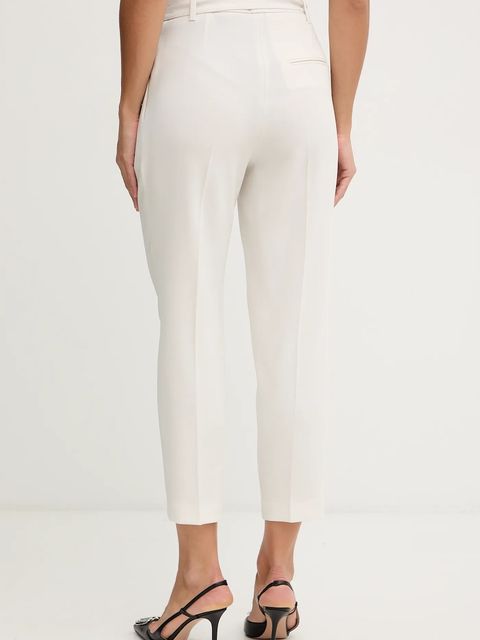 BOSS spodnie damskie kolor beżowy proste high waist 50490037 - zdjęcie produktu nr 2